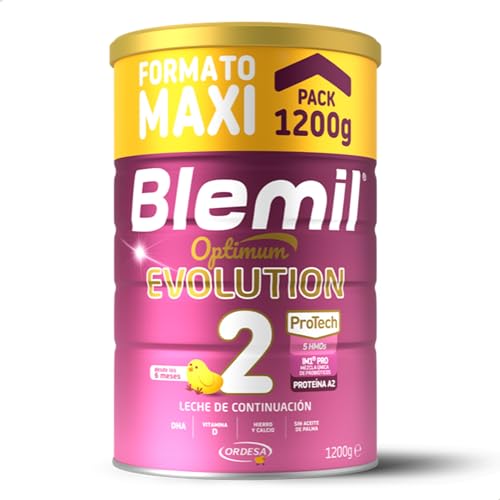 Blemil 2 Optimum Evolution - Leche de Continuación en polvo para Bebé Desde los 6 Meses - Formato Ahorro 1200g