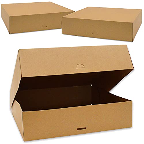 SCRAP COOKING 5501-2 Cajas para Tartas - Papel Carton Kraft Alimentario y Reciclable - 32 x 32 x 8 cm - Para Transportar Dulces, Postres, Tartas, Pizzas - Fabricación realizada en Francia