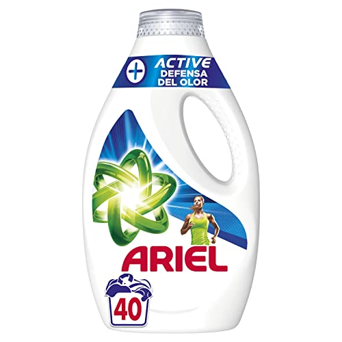 Ariel Detergente Líquido Para Lavadora y Defensa Activa Contra El Olor, 40 Lavados, Limpieza Profunda y Defensa Extra Contra El Olor
