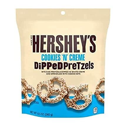Hershey's Cookies 'N' Cream Dipped Pretzels, Cookies y Pretzels - Bolsa de pretzels (240 g) + Heartforcards