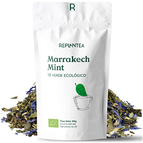 TE VERDE MORUNO HIERBABUENA Marrakech Mint 100% Orgánico (+45 Tazas) | TE MORUNO Orgánico a Granel REPLANTEA | Refrescante y Aromático