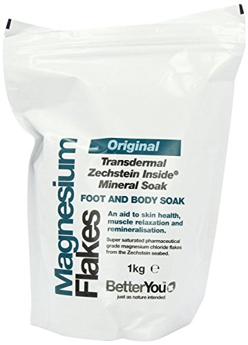 Best You Magnesium Original Flakes 1KG Añadir a un pie o baño corporal para la salud y relajación del cuerpo entero.