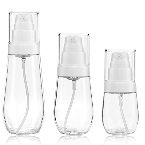 Bote Spray Botella de Aerosol Vacío Plástico Transparente Niebla Fina Atomizador de Viaje Recargable Conjunto de Botellas Maquillaje Vacio de Agua Claro Contenedor (30ml/60ml/100ml)