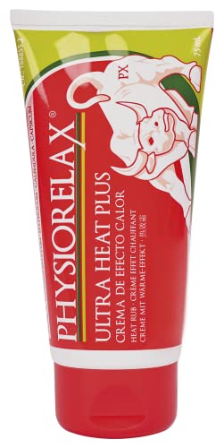 Physiorelax - Ultra Heat Plus, Crema Apta para Masaje, Efecto Calor, Para Esfuerzos Cotidianos y Antes del Ejercicio, Con Ingredientes de Origen Natural - 75 ml