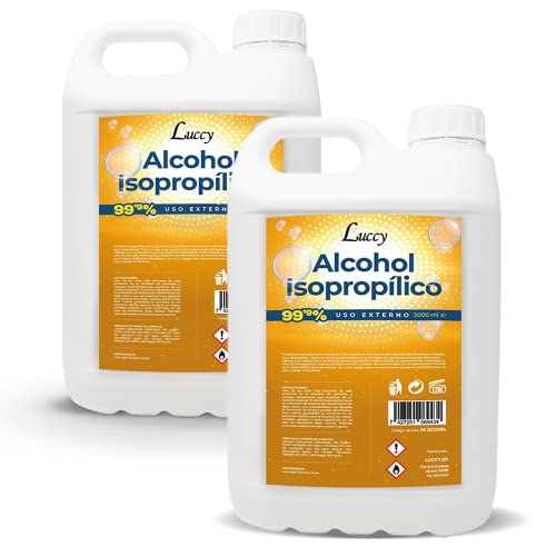 Luccy Alcohol Isopropílico 99,9% Puro 10 L | Isopropanol | Limpieza y Desinfección de Superficies y Componentes Electrónicos