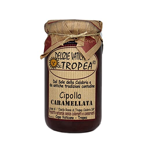 Cebolla Caramelizada de Tropea Calabria IGP - Productos Típicos de Calabria - Salsa Gourmet Artesanal - Perfecta con quesos - Made in Italy - Delizie Vaticane di Tropea 230gr