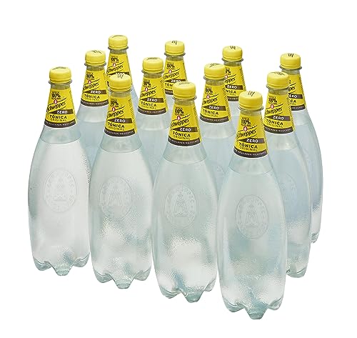 Schweppes Tónica Zero, Sin Azúcar ni Calorías - Botella PET, Pack 12 x 1 L