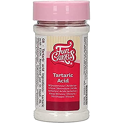 FunCakes Ácido Tartárico: Conservante natural, Estabilizador de las claras de huevo, Utilizado para cocinar y hornear. 100g.