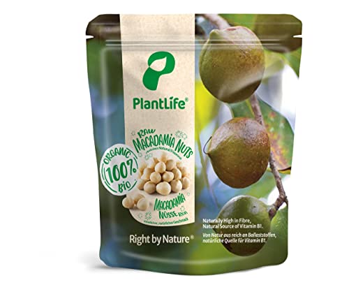 PlantLife Nueces de macadamia BÍO 1kg – nueces de macadamia crudas y muy grandes sin tratar