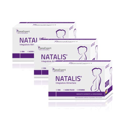 SanaExpert Natalis pack X3| SUPLEMENTO PARA EL EMBARAZO | con ácido fólico, hierro, DHA, vitaminas y nutrientes esenciales (3).