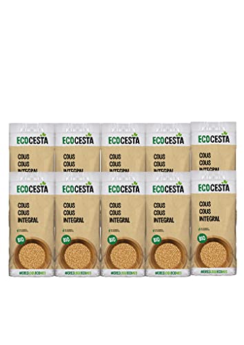 Ecocesta - Pack de 10 Unidades de 500 g de Cous Cous Integral Ecológico - Aporta una Dosis Extra de Energía y Proteínas - Apto para Veganos