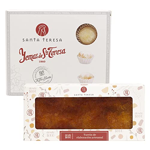 Santa Teresa - Pack de Yemas de Santa Teresa sabor tradicional y Turrón de Yema de Tostada - Elaborado de forma artesanal - Sin aditivos y sin conservantes