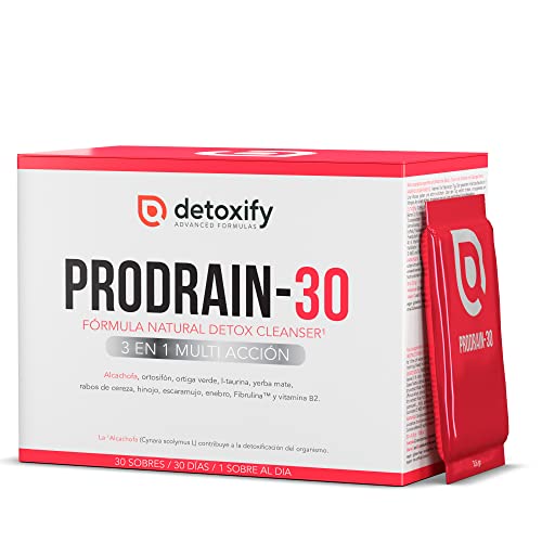 Detoxify ProDrain-30 | Elimina la Retención de Líquidos Durante 30 Días | Acción 3 en 1 para Drenar y Detoxificar | Detox