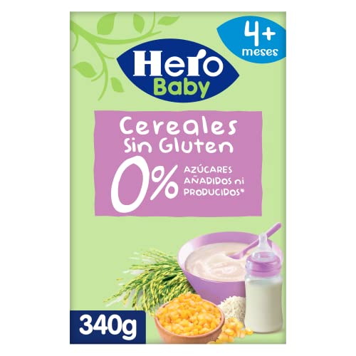 Hero Baby Papillas de Cereales, sin Gluten, desde los 4 Meses, 340g