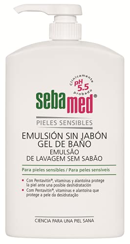 Sebamed Emulsión sin Jabón 1L - Gel de baño para pieles normales sensibles sin jabón, indicado para la higiene diaria