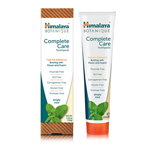 Himalaya Botanique Toothpaste - Simply Mint 150g - Todo Natural Sin Fluoruro, SLS, gluten y carragenina, Pasta dental orgánica