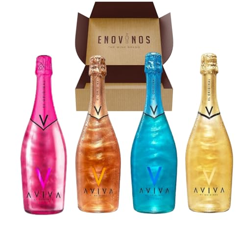 Pack AVIVA Pink Gold, Blue, Gold y Rose - 4 Botellas Vino Espumoso AVIVA - Envío 24H - Mejor Selección ENOVINOS