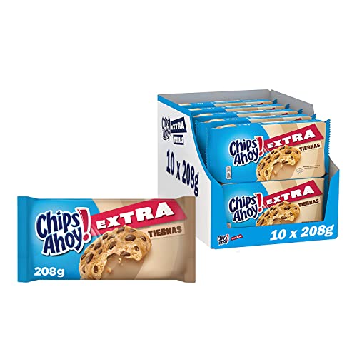 Chips Ahoy! Extra Tiernas Galletas Cookies Americanas con Pepitas de Chocolate 208g - Pack de 10