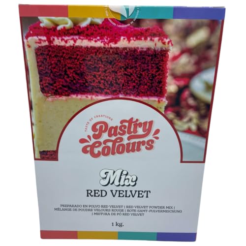 PASTRY COLOURS - Preaprado de Pastel Red Velvet - Mezcla para Hornear la Tarta Red Velvet en Casa - Receta Fácil - 1 Kg