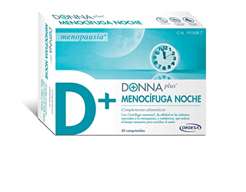DONNAplus Menocífuga Noche | Complemento Alimenticio para la Mujer en Edad de Menopausia con Melatonina, GABA y Vitaminas - 30 comprimidos