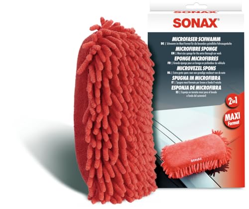 SONAX Esponja de microfibras (1 unidad) en formato maxi para un lavado del automóvil minucioso | N.° 04281000