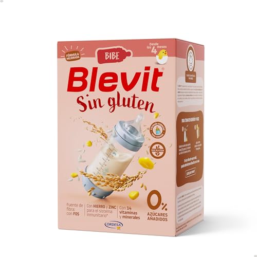 Blevit Bibe Sin gluten | 500g | Papilla para Bebé desde los 4 Meses con 95% de Cereales - 14 Vitaminas y Minerales