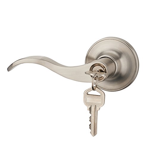 HENYIN Cerradura de puerta con llave de palanca de onda/perilla de puerta Hardware manija de onda y armario Lockset (805SN-L)
