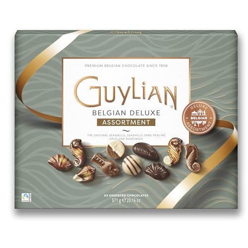 Guylian Bombones de Chocolate Belga, con Diferentes Sabores y Formas, Incluyen Praliné, 53 Unidades por Envase, 571 g