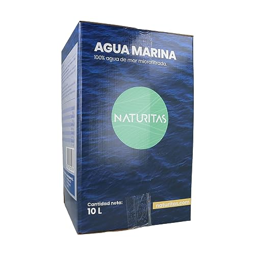 Agua Marina 10 L Naturitas Essentials | Ideal para beber y cocinar | Agua de mar | Sin aditivos | Microfiltrada en frío | Agua de la Costa Brava | En contenedor de fibra