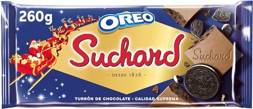 Suchard Oreo Tableta de Turrón de Chocolate con Leche con Trozos de Galleta Oreo y Arroz Inflado 260g