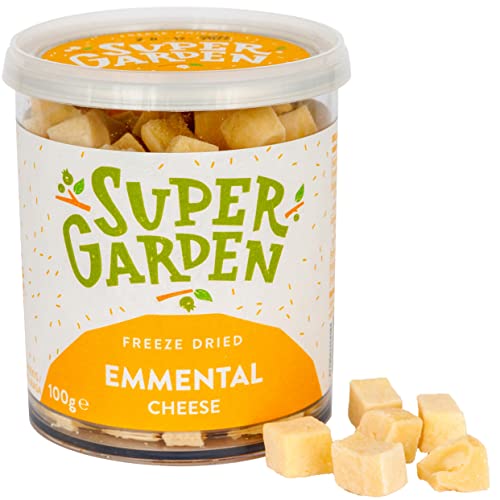 Queso Emmental liofilizado - Aperitivos de queso deliciosos y sabores - Alimentos liofilizados, Aperitivos cetogénicos de Super Garden (100 g)