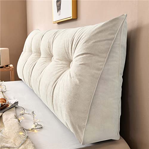 Yanman - Almohadas grandes de cuña para cabecero de cama, almohada triangular de lectura, cojín de apoyo lumbar, respaldo de cintura, cojín de posicionamiento suave para sofá cama, 135 x 50 x 20 cm