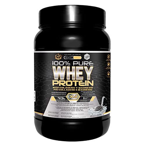 Healthy Fusion Whey Protein | Proteína Whey pura con Colágeno y Magnesio | Mejora tus entrenamientos | Protege y aumenta la masa muscular | 1000g de Proteína (Galleta)