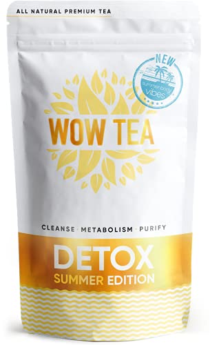 WOW TEA Summer Detox - Té detox de acción rápida | 24 Horas | Ayuda a reducir la hinchazón | Influir positivamente en el apetito y los procesos metabólicos | Té de hierbas orgánico | 150g, Made in EU