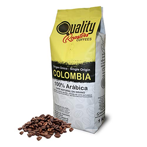 Café en grano natural. 100% Arabica. Origen único Colombia, Tostado artesanal. Tueste Medio. 1Kg