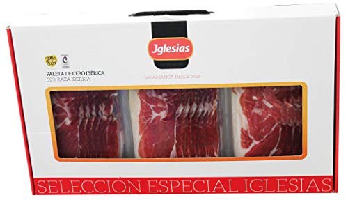 IGLESIAS ASI DA GUSTO - Maletín Paleta de Cebo Ibérica (50% Raza Ibérica) 1.5 kg Loncheada (15 Sobres de 100g/Unidad) + 0.48 Kg Huesos Troceados