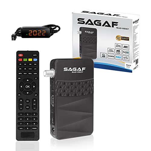 LEYF Sagaf SUD - 0507 Mini Satelite Receptor - DVB - S2 - Full HD 1080p Receptor de Satélite Digital - Decodificador Receptor Satelite (HDTV, Scart, USB) Astra Hotbird Turksat