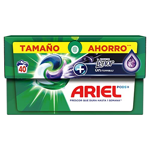 Ariel All-in-One Detergente Lavadora Liquido en Cápsulas/Pastillas, 40 Lavados, Jabon con un Toque de Lenor, Extra de Frescor, Limpieza Profunda