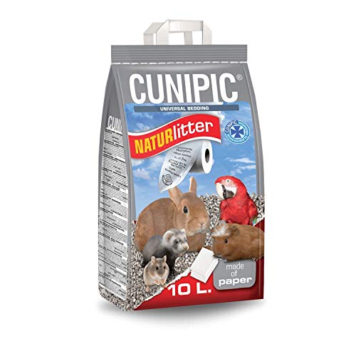 CUNIPIC Naturlitter - Lecho Ecológico de Papel, 10 litros - Lecho para Conejos Cobayas Chinchillas Roedores- Papel Absorbente