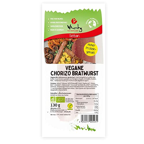 Wheaty Vegane Chorizo Bratwurst (Salchicha vegana) 130g