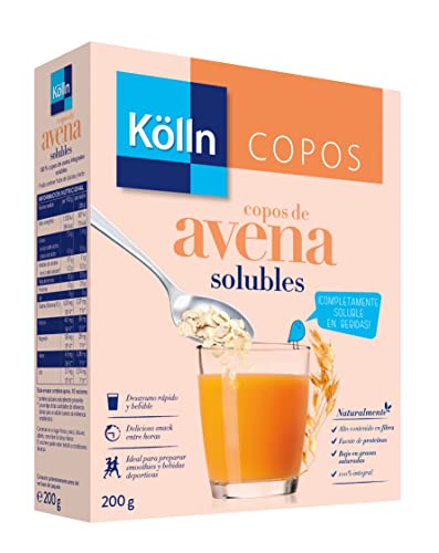 Kölln - Copos de Avena Solubles, Cereales Integrales, 100% Avena Integral, Alto Contenido de Fibra - 200 g