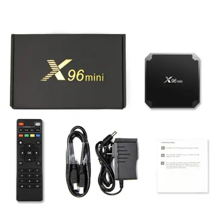Box TV X96 mini2/16 2 GB de RAM y 16 GB de ROM Box Android TV Box Media Player (Android 9.0) con Mando a Distancia y Cable HDMI, Reproductor Multimedia 4K TV Box