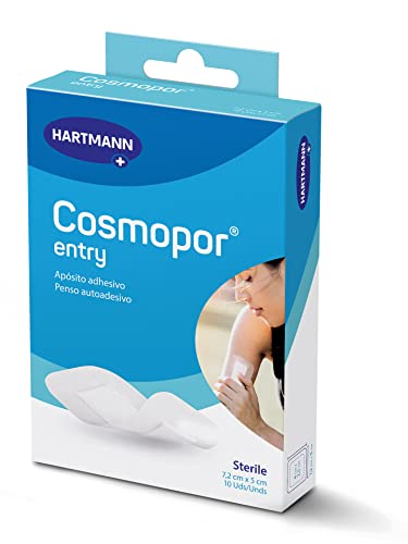 Cosmopor Entry: Apósitos Transpirables, Perfectos para el Tratamiento de Heridas Menores o Postoperatorias; 7,2x5cm; 10 unidades