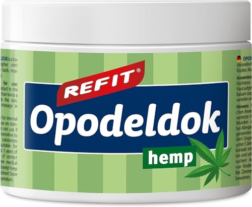 Refit Opodeldok Hemp XXL 500ml | Gel Extra para el Dolor, pomada de cáñamo, ungüento tradicional de alcanfor, enriquecido con cannabis, para espalda, músculos y articulaciones, regeneración