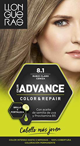 Llongueras Color Advance Tinte Pelo Mujer Coloración Permanente Color Intenso Hasta 5 semanas - Tono 8.1 Rubio Claro Ceniza