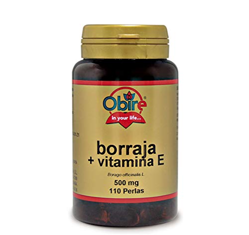 Obire | Aceite de Borraja + Vitamina E 500 mg | 110 Perlas | Contribuye a Aliviar los Síntomas Menstruales | Antioxidante | Ayuda a Aumentar tu Rendimiento Físico y Mental