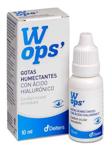 DEITERS - Wops' Gotas Humectantes 10 ml, Lágrimas Artificiales para Ojos Secos, Colirio con Ácido Hialurónico 0,13% y sin Conservantes, Colirio, Gotas Lubricantes en Frasco