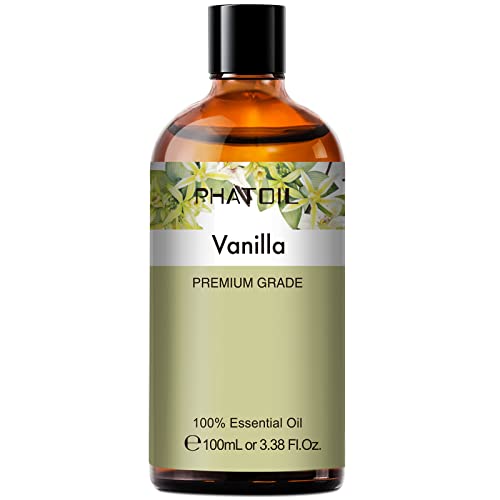 Aceite Esencial de Vainilla 100 ml, Aceites Esenciales Naturales Puros para Humidificador, Aceite Esenciale para Difusor, Aromaterapia,Vela