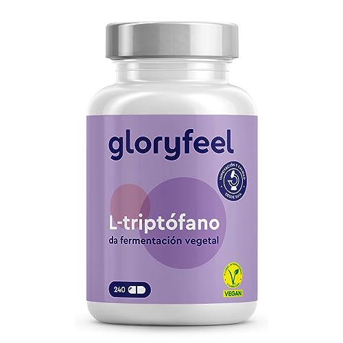 L-Triptófano 500mg - 240 Cápsulas para 8 meses - Estrés, Insomnio - Triptófano puro de la fermentación natural - Alta dosificación - Probado en laboratorio, sin aditivos