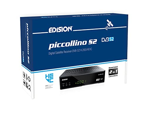 EDISION Piccollino DVB-S2 Full HD Sat Receiver H.265/HEVC lector de tarjeta USB Negro